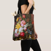 Tote Bag Fleur Encore Vie De Tulipes Et Violettes Roses (De près)