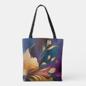 Tote Bag Fleur épanouie dorée – Composition florale abstrai (Dos)