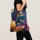 Tote Bag Fleur épanouie dorée – Composition florale abstrai (De près)