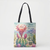 Tote Bag Fleur et devis de cactus de torche (Devant)