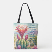 Tote Bag Fleur et devis de cactus de torche (Dos)