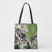 Tote Bag fleur et feuille de cloche rose pâle (Devant)