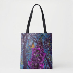 Tote Bag Fleur et papillon Foxglove