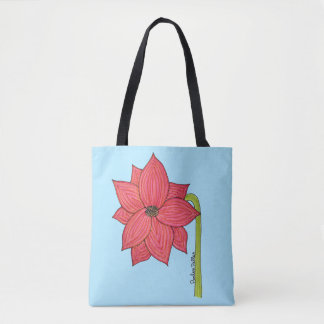 Tote Bag Fleur Étoile Rouge
