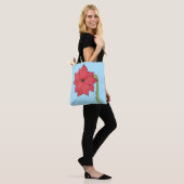 Tote Bag Fleur Étoile Rouge (Sur le modèle)