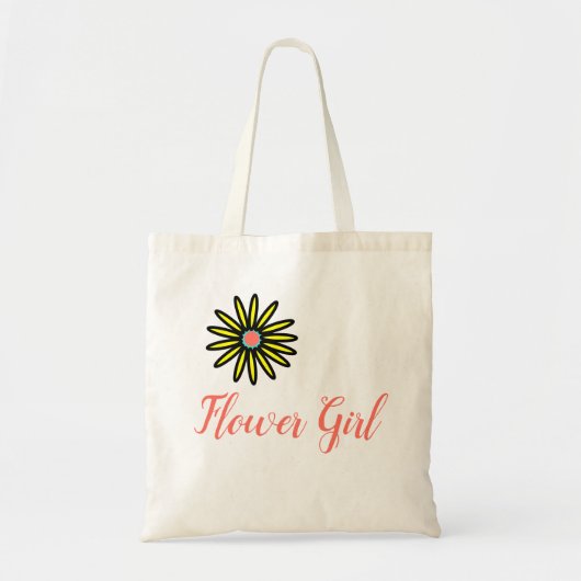 Tote Bag Fleur Fille Corail Fleur Jaune (Devant)