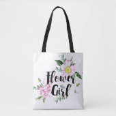 Tote Bag Fleur Fille Rose Blush Floral Mariage (Devant)