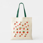 Tote Bag Fleur Fleur Motif de fraise Fleur marron (Dos)