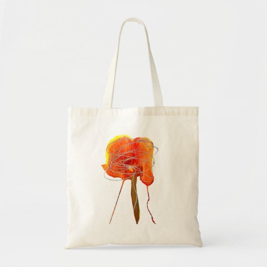 Tote Bag Fleur florale gribouillante Abstraite art moderne (Devant)