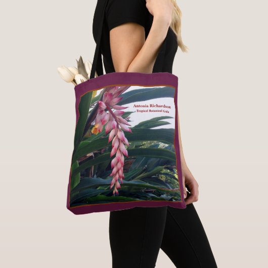 Tote Bag Fleur florale rose tropicale Personnaliser (De près)