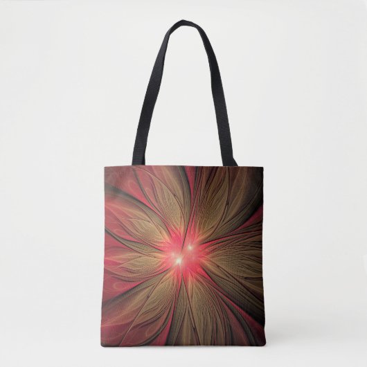 Tote Bag Fleur fractale de fansy rouge (Devant)