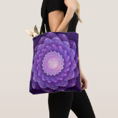 Tote Bag Fleur fractale en violet (De près)