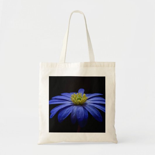 Tote Bag Fleur Gerbera Blue Daisy sur un arrière - plan noi (Devant)
