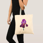 Tote bag fleur iris violet aquarelle (Devant (produit))