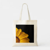 Tote Bag Fleur jaune sur arrière - plan noir (Dos)