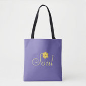 Tote Bag Fleur jaune sur Lavender Blue (Devant)