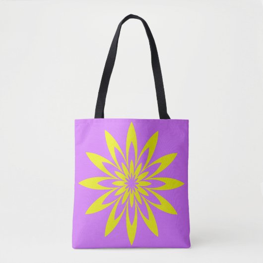 Tote Bag Fleur jaune violette (Devant)