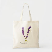 Tote bag fleur lavande violet aquarelle (Devant)