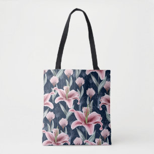 Tote Bag Fleur Lilly Rose Motif sans couture.
