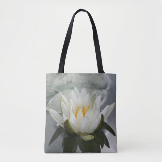 Tote Bag Fleur Lily Lotus en fleurs d'eau blanche (Devant)