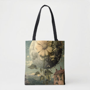 Tote Bag Fleur Lune et charme Vintage