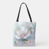 Tote Bag Fleur Magnolia Blanche À Bord Doré (Dos)