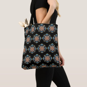 Tote Bag Fleur Mandala Lotus aux cristaux étincelants