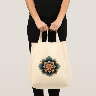 Tote Bag Fleur Mandala Lotus aux cristaux étincelants