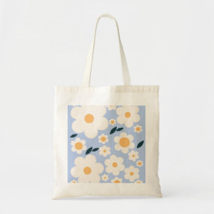 Tote Bag Fleur Marché Copenhague Fleurs Bleu Bleu Blanc Flo