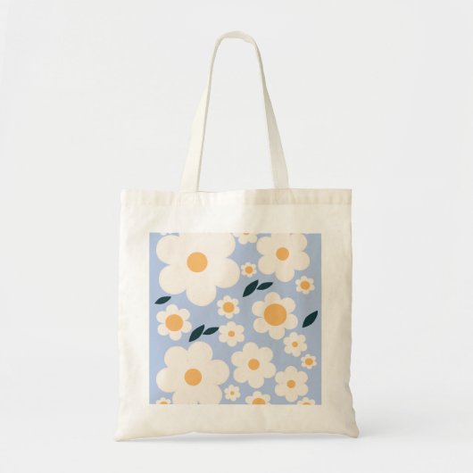 Tote Bag Fleur Marché Copenhague Fleurs Bleu Bleu Blanc Flo (Devant)