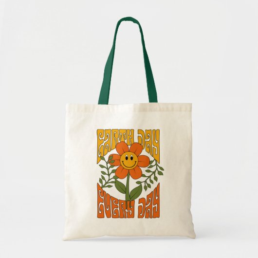 Tote Bag Fleur marguerite rétro des années 70 (Devant)