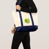 Tote Bag Fleur marguerite verte (Devant (produit))