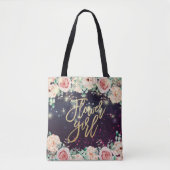 Tote Bag Fleur mariage Fille Florale Violet éclat (Devant)