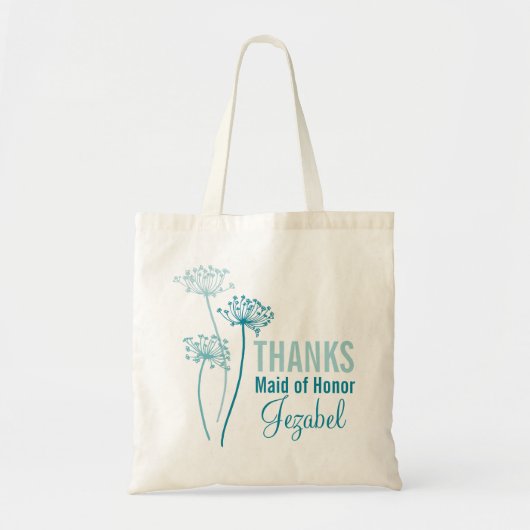 Tote Bag Fleur moderne Chervil turquoise Sacoche Maid of Ho (Devant)