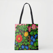 Tote Bag Fleur noir élégant (Devant)