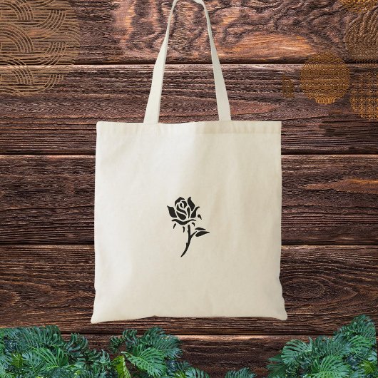 Tote Bag Fleur noire