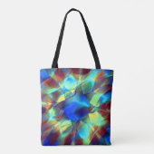 Tote Bag Fleur numérique bleue intense contrastant avec le (Dos)
