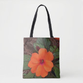 Tote Bag Fleur orange de près (Devant)