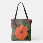 Tote Bag Fleur orange de près (Dos)