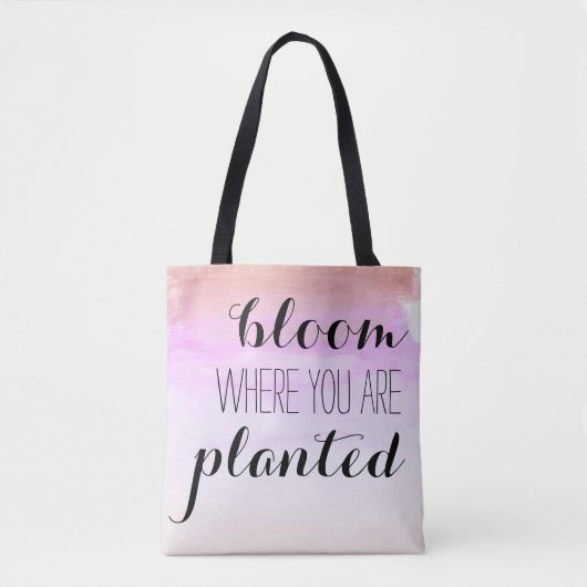 Tote Bag Fleur où vous êtes fourre-tout planté (Devant)