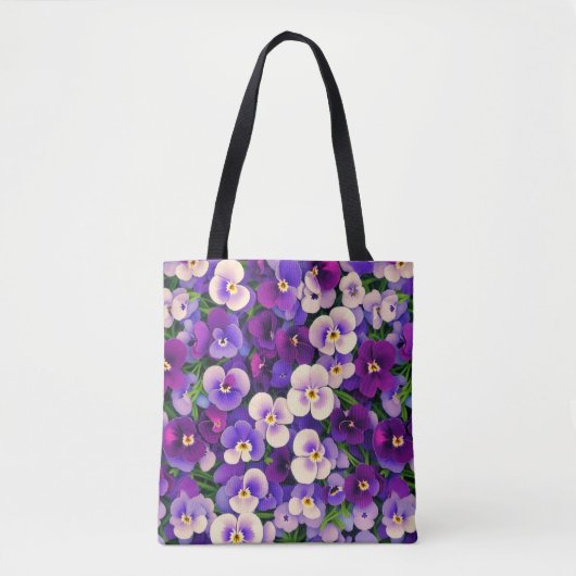 Tote Bag Fleur Pansy Violet (Devant)