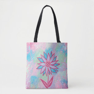 Tote Bag Fleur Pastel à main mignonne