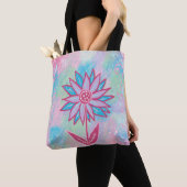 Tote Bag Fleur Pastel à main mignonne (De près)