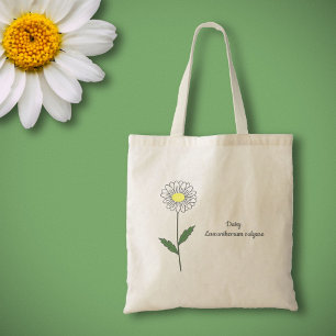 Tote Bag Fleur pastel de marguerite botanique