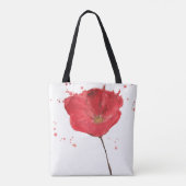 Tote Bag Fleur peinte 2 de pavot d'aquarelle (Dos)
