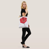 Tote Bag Fleur peinte 2 de pavot d'aquarelle (Sur le modèle)