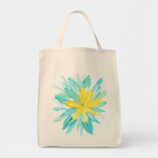 Tote Bag fleur peinte à la main (Devant)