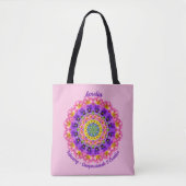 Tote Bag Fleur personnalisée du mois de février Rose (Devant)