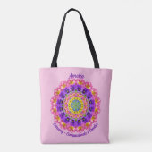 Tote Bag Fleur personnalisée du mois de février Rose (Dos)