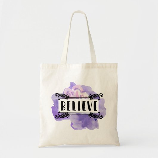 Tote Bag Fleur pourpre - Croire (Devant)